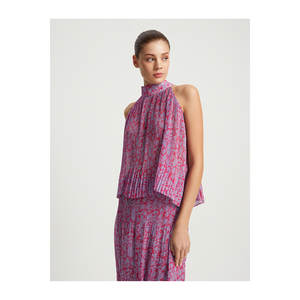 Blusa de Gasa con Estampado Floral para Mujer con Diseño de Lazada en la Espalda - Product Image 2