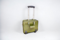 Chariot à bagages vert en cuir véritable avec poignée réglable fabrication en usine OEM taille personnalisée disponible produit tendance
