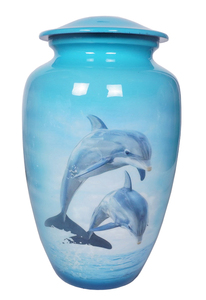 Urne funéraire en métal de style américain, peinte en bleu, écologique, taille personnalisée, pour cendres humaines, urne en aluminium pour crémation - Product Image 4