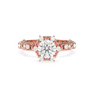 แหวนหมั้นเพชรมอยซาไนท์สุดหรูหวานใจส่องแสงฮาโล925เงินสเตอร์ลิงเครื่องประดับชั้นดีสำหรับงานแต่งงานและงานครบรอบ - Product Image 1