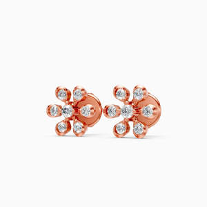 JEWELLERY PLANET Boucles d'oreilles créoles de luxe en or 10K, zircon taille coussin serti clos, design couronne bohème, unisexe, mariage - Product Image 2
