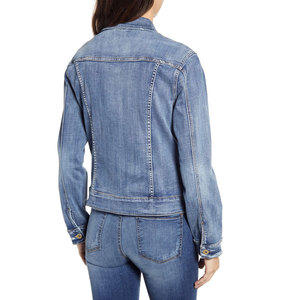 Femmes décontracté lavé Denim Jean veste col camionneur printemps automne été hiver écologique nouvelle mode Streetwear Style - Product Image 2