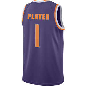 OEM/ODM dernière conception personnalisée sublimation impression maillot de basket-ball 100% maille tissu col en V uni couleur violet maillot de sport pour hommes - Product Image 3