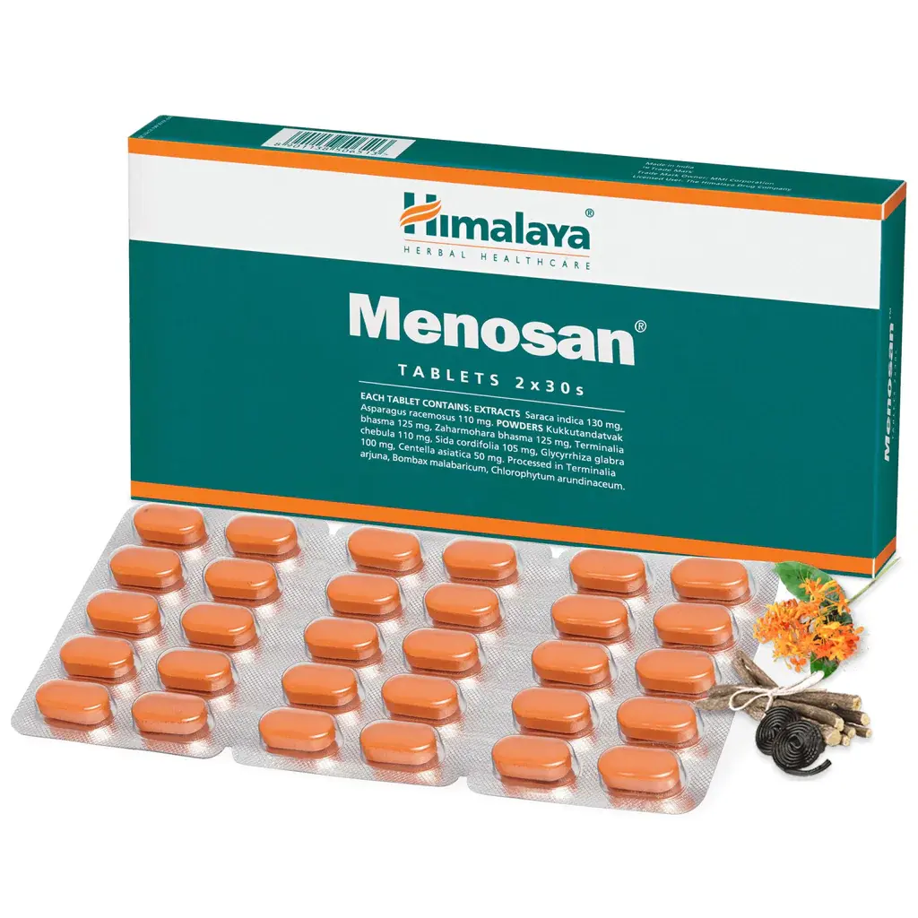 Compressa di Menosan dell'himalaya con estratto di erbe più venduta utilizzata come integratore sanitario per una buona salute dal produttore indiano