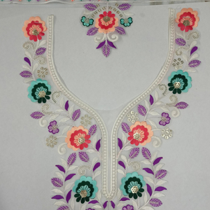 ชุดปักเลื่อมคอปกผ้าลูกไม้สำหรับ Saree เสื้อ kurti ชุดตัดเย็บเสื้อผ้า - Product Image 1