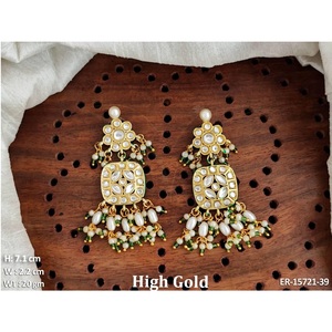 Elegant Golden Jhumka <b>Earrings</b> and <b>Beautiful</b> Design for Women Indian Bridal Wedding Jewelry - Product Image 1