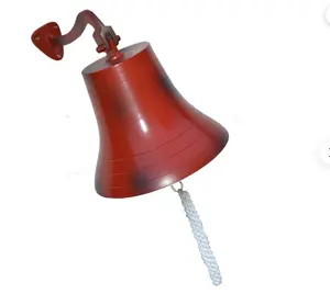 红色仿古钟-11英寸航海船铝家用室外和室内门铃-销售钟航海