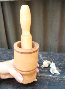 Mortero y Maja de Bambú Clásicos, Hechos a Mano, Ecológicos, Duraderos, Molinillo de Especias Manual, Triturador de Hierbas, Ajo y Masala para el Hogar y Restaurantes - Product Image 4