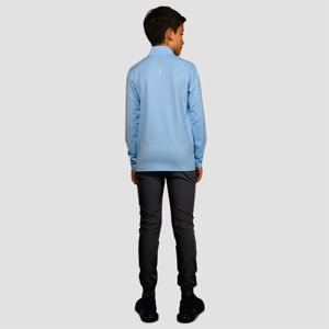 Logo réfléchissant personnalisé coupe décontractée Standard poids Ultra léger séchage rapide matériau respirant bleu ciel enfants 1/4 Zip Tops - Product Image 4