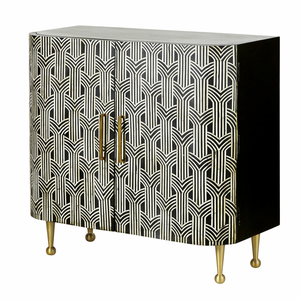 Élégante commode en incrustation d'os faite à la main pour salon chambre à coucher rangement intérieurs coffre tiroirs exquis économiser de l'espace extensible - Product Image 1