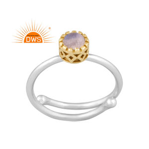 Último diseño de plata esterlina fina Arco Iris Natural piedra lunar piedra preciosa anillo ajustable fabricante de joyas - Product Image 1