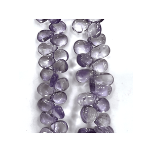Gotas de pera Briolette de cuarzo amatista rosa de 7 pulgadas de alto, cuentas de piedras lisas naturales Premium de 5-7mm para fabricación de joyas al por mayor - Product Image 3