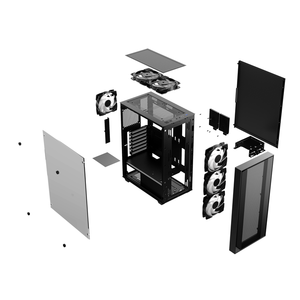 <span class=keywords><strong>PC</strong></span> de escritorio de aluminio negro Computadora para juegos Popular OEM Negro ATX MATX Estuche para computadora Estuche para juegos - Product Image 3