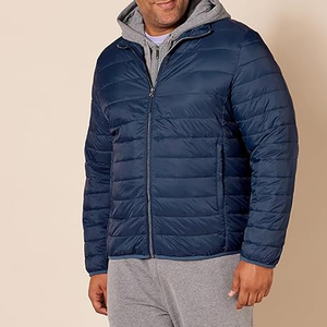 Chaqueta acolchada ligera resistente al agua para hombre, cortavientos, chaqueta universitaria, tallas grandes, ropa larga de tela - Product Image 3