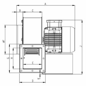 Bvn Bahçıvan Obr 200M-2K 230V Enkele Zuigkracht Radiaal Spaarzaam Blad Ventilatoren Naar Voren Hellend (1700m ³/H)