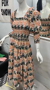 Vintage Midi vestido 100% algodón Wisteria Digital impreso sin mangas bata Mujer cintura Natural Casual lavable Maxi longitud - Product Image 3