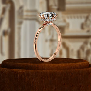 Anillo de Compromiso con Diamante de Corte Asscher de 1 Quilate Certificado por IGI, Oro Sólido de 14K, Solitario con Halo Oculto de 8 Puntas, Anillo de Boda con Diamante Cultivado en Laboratorio - Product Image 4