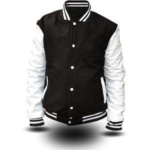 Chaqueta de invierno Letterman para hombre, al por mayor, de alta calidad, de lana, transpirable, de talla grande, con mangas largas y bordado personalizado. - Product Image 1