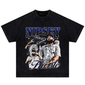 Camiseta de Verano 2025 de Fabricante Personalizado, Camiseta con Estampado Gráfico Vintage, Camiseta Holgada de Algodón 100% Pesado, Camiseta Corta Cuadrada para Hombre - Product Image 6