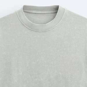 เสื้อยืดผ้าคอตตอนลาย100% ของผู้ชายเสื้อยืดโอเวอร์ไซซ์ไหล่ตกไซส์ออกแบบโลโก้ได้ตามต้องการ - Product Image 2