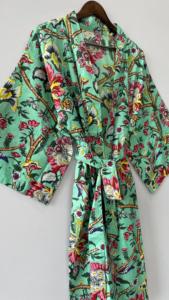 Vert 100% coton indien plage Kimono Robe hiver douche peignoir Robe de chambre ODM vêtements de plage - Product Image 3