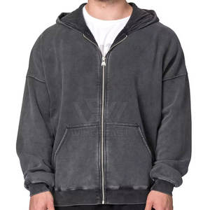 Sudaderas con capucha con lavado ácido y cremallera para hombre, nuevo diseño, superventas, venta al por mayor, MOQ bajo, sudaderas con capucha con lavado ácido para hombre - Product Image 2