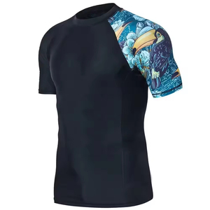 New Arrival Men Half Sleeve Breathable Eco-Friendly Compression Rash Guard Shirt Custom Printed Wholesale Rash Guard - Product Image 4
