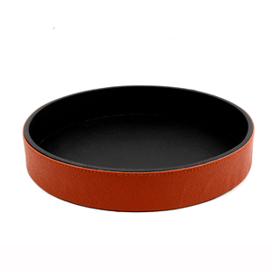 Plateau En Bois Avec Cuir Noir Monté Maison Et Hôtel Table Accessoires Décoratifs Plateau De Service Fournisseur En Gros Indien - Product Image 4