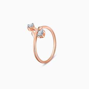 Bagues à la mode incrustées d'Anthos en or rose, coupe princesse sans ternissement avec taille libre, design élégant et tendance - Product Image 6