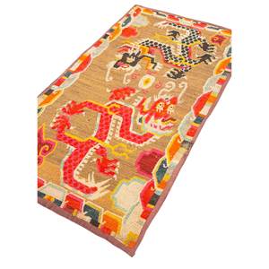 พรมขนสัตว์สีน้ำตาลเบจคลาสสิก Nayaab ทอมือลายสัตว์รูปทรงสี่เหลี่ยมผืนผ้าสำหรับบ้าน ห้องนั่งเล่น ห้องนอน-Paem-1259 - Product Image 2
