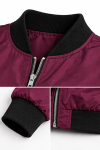 Chaqueta Bomber Ligera con Cierre y Cuello Acanalado, Ropa Exterior Informal de Moda Urbana - Product Image 6