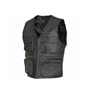 Chaleco de cuero para hombre Chaleco de cuero clásico de motorista diseñado para Hombres que valoran la durabilidad, la comodidad y la calidad transpirable de moda resistente - Product Image 2