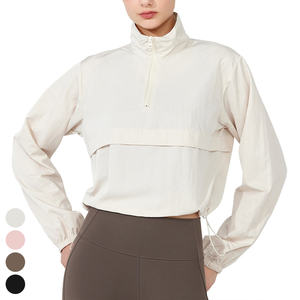 Dos simple et devant à la mode femmes bloc de couleur pull court veste courte et ensemble court - Product Image 2