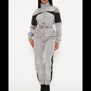 Transpirable hecho de fábrica traje cortavientos para mujer ropa de invierno cálido nuevo estilo cómodo rompevientos de Color de contraste para mujer - Product Image 1