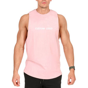 T-shirts à col rond pour hommes taille XL Débardeurs sans manches à séchage rapide 100% coton Hauts de fitness personnalisables pour l'été - Product Image 4
