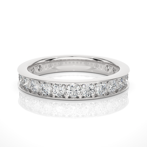 Anillos de banda de eternidad de diamante sintético de tendencia, oro amarillo de 14K, apilable completo, certificado IGI, compromiso de boda clásico de lujo - Product Image 6