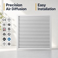 Diffuseur d'air à griffes en aluminium réglable à cadre ultra-fin - Grille de retour moderne