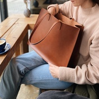 Sac fourre-tout en cuir véritable de qualité supérieure, fait main, grande capacité, style bohème, fermeture éclair, 14 pouces, produit OEM FBA