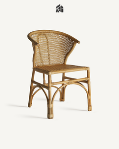 Chaise de salle à manger en rotin, chaise d'appoint en bambou tressé, siège rustique pour la maison, l'appartement, la villa, l'hôtel, le café - Product Image 1
