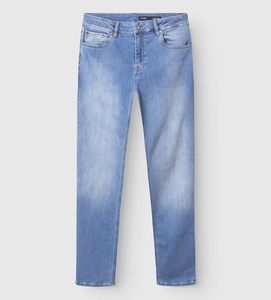 ODM กางเกงยีนส์ขายาวสำหรับผู้ชาย, กางเกงยีนส์ขายาวผ้าสแปนเด็กซ์ทำจากผ้าคอตตอน100% ทรงตรงสำหรับฤดูใบไม้ร่วงและฤดูหนาวผลิตตามสั่ง - Product Image 1