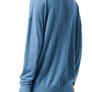 Vente en gros, sweatshirt femme personnalisé, surdimensionné, tendance, manches longues, épaules tombantes, col en V, couleur unie, pull-over, vêtements de gym, sweatshirt - Product Image 4