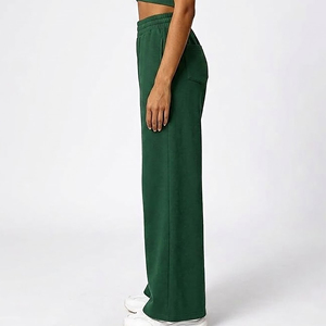 High Quality Custom Made Winter Casual Wear <b>Elastic</b> Waistband Sweatpants For Women Straight Leg Wide Bottom Trousers - Product Image 5
