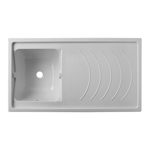 Évier de cuisine 109x60 cm en PP durable, grande capacité, bac utilitaire - Product Image 2