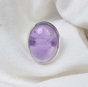 Natural <b>Purple</b> Amethyst Oval Ring Handmade 925 Sterling Silver Gemstone Jewelry for Women February Birthstone <b>Gift</b> Wholesale - Product Image 1