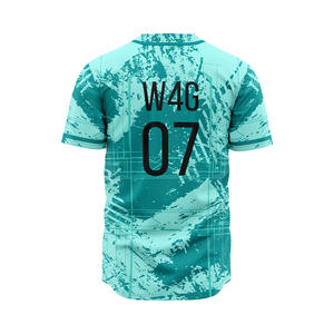 Camiseta de Béisbol Personalizada al por Mayor, Precio Económico, Alta Calidad, para Hombre, Sublimada, Transpirable, Cuello Redondo, con Botones - Product Image 5