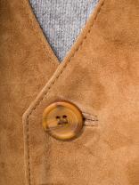 Chaleco de cuero de vaca de ante tostado para hombre, ropa exterior de lona de alta calidad, Chaleco de cuero de motocicleta a prueba de viento, superventas, informal - Product Image 3