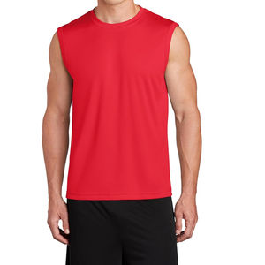 Camiseta de algodón sin mangas roja informal para hombre, ideal para gimnasio, hogar o actividades al aire libre, camiseta sin mangas para hombre - Product Image 1