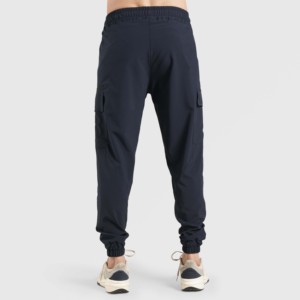 Pantalon de jogging personnalisable avec logo, bleu marine, style hip-hop ample, motif rayé latéral, disponible en tailles XL à 6XL, pantalon de jogging tissé - Product Image 2