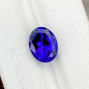 Loupe en pierre de taille ovale de tanzanite de 3.89 carats, bleu royal naturel super attrayant, pierres précieuses propres et lâches, excellente couleur naturelle - Product Image 1