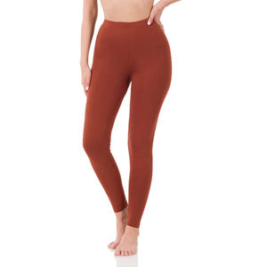 Leggings hasta el tobillo para mujer, hechos a medida al por mayor, de spandex/poliéster, elásticos, antibacterianos, sin costuras, color sólido oscuro, para yoga y gimnasio - Product Image 4